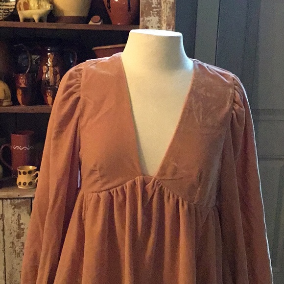 NWOT Free People Estella Velvet Mini Dress - Picture 2 of 7